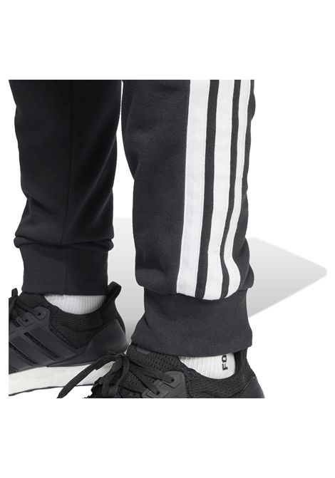 Adidas Essentials French Terry Tapered Cuff 3 Stripes Pants Black White Men ADIDAS CORE | Pants | JD1881-